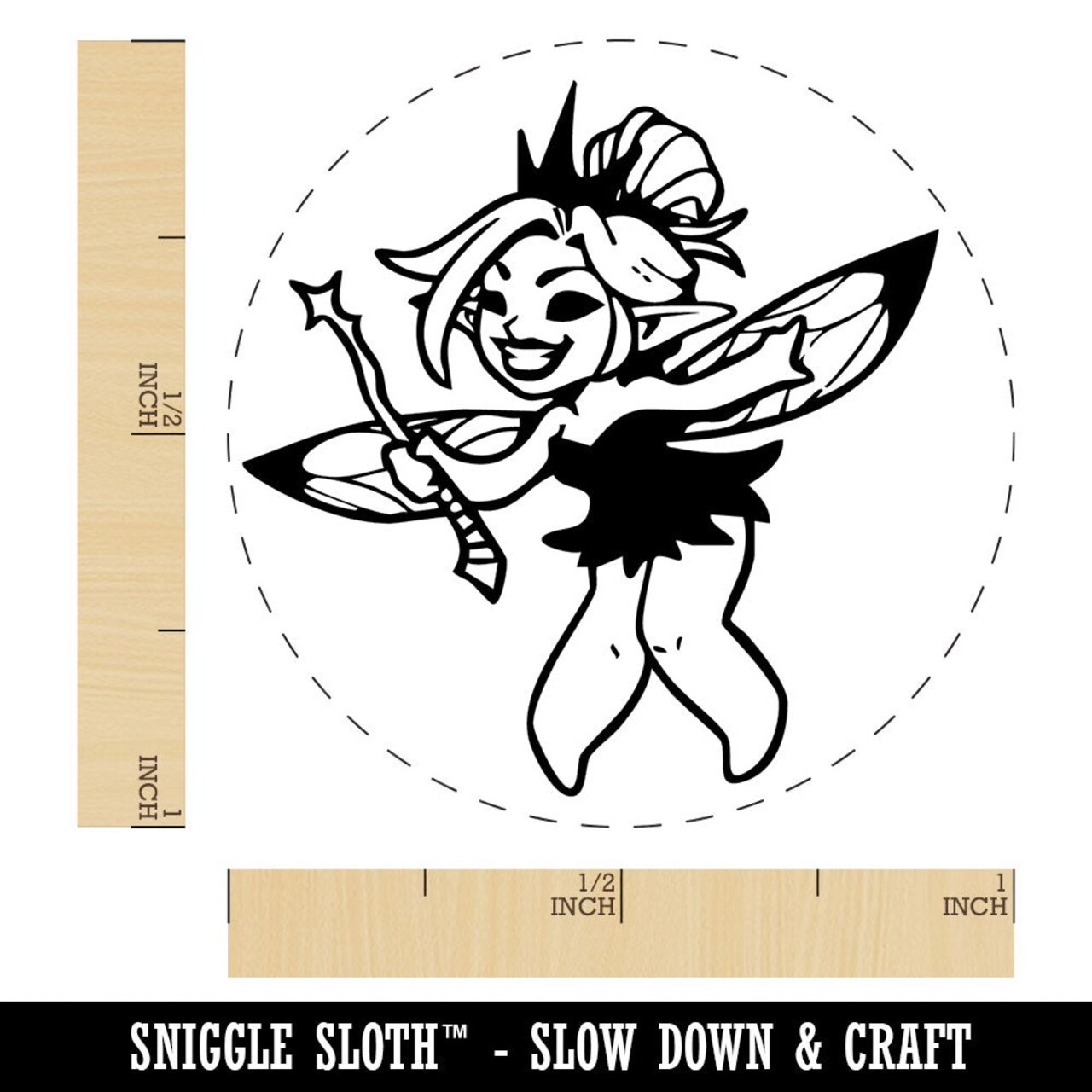 Mischievous Fairy Pixie Sprite Fae Self-Inking Rubber Stamp for Stamping Crafting Planners